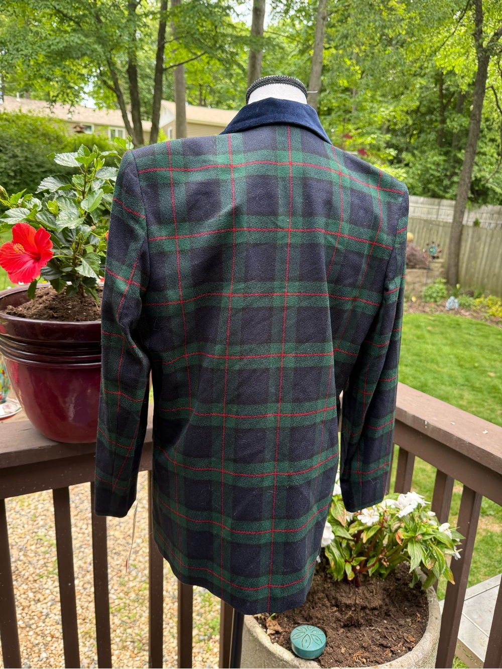 New Alfred Dunner Vintage 90's Green Plaid Wool Skirt Blazer Skirt Set Womens 8 - Picture 5 of 14